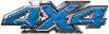 
	4x4 ATV Truck or SUV Bedside or Fender Decals in Blue Diamond Plate
