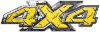 
	4x4 ATV Truck or SUV Bedside or Fender Decals in Yellow Diamond Plate
