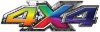 
	4x4 ATV Truck or SUV Bedside or Fender Decals with Rainbow Colors

