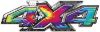 
	4x4 ATV Truck or SUV Bedside or Fender Decals in Tie Dye Colors
