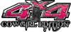 
	Cowgirl Edition with Boots 4x4 ATV Truck or SUV Vehicle Decal / Sticker Kit in Pink Diamond Plate
