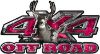 
	Deer Hunting Edition with Buck and Doe 4x4 ATV Truck or SUV Vehicle Decal / Sticker Kit in Pink Camouflage
