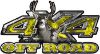 
	Deer Hunting Edition with Buck and Doe 4x4 ATV Truck or SUV Vehicle Decal / Sticker Kit in Yellow Camouflage
