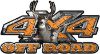
	Deer Hunting Edition with Buck and Doe 4x4 ATV Truck or SUV Vehicle Decal / Sticker Kit in Orange Diamond Plate
