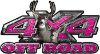 
	Deer Hunting Edition with Buck and Doe 4x4 ATV Truck or SUV Vehicle Decal / Sticker Kit in Pink Diamond Plate
