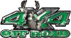 
	Deer Hunting Edition with Buck and Doe 4x4 ATV Truck or SUV Vehicle Decal / Sticker Kit in Green
