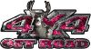 
	Deer Hunting Edition with Buck and Doe 4x4 ATV Truck or SUV Vehicle Decal / Sticker Kit in Pink Inferno Flames

