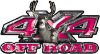 
	Deer Hunting Edition with Buck and Doe 4x4 ATV Truck or SUV Vehicle Decal / Sticker Kit in Pink

