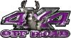 
	Deer Hunting Edition with Buck and Doe 4x4 ATV Truck or SUV Vehicle Decal / Sticker Kit in Purple
