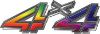 
	4x4 Chevy GMC Truck Style Bedside Sticker Set / Decal Kit in Rainbow Colors
