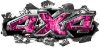 
	Ripped Torn Metal Tear 4x4 Chevy GMC Ford Toyota Dodge Truck Quad or SUV Sticker Set / Decal Kit in Pink Inferno Flames
