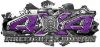 
	4x4 Firefighter Edition Ripped Torn Metal Tear Truck Quad or SUV Sticker Set / Decal Kit in Purple Diamond Plate
