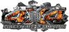 
	4x4 Firefighter Edition Ripped Torn Metal Tear Truck Quad or SUV Sticker Set / Decal Kit in Inferno Flames
