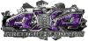 
	4x4 Firefighter Edition Ripped Torn Metal Tear Truck Quad or SUV Sticker Set / Decal Kit in Purple Inferno Flames
