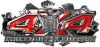 
	4x4 Firefighter Edition Ripped Torn Metal Tear Truck Quad or SUV Sticker Set / Decal Kit in Red
