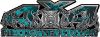 
	4x4 Firefighter Edition Truck Quad or SUV Decal Kit with Flames and Fire Rescue Maltese Cross in Teal Inferno Flames
