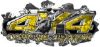 
	4x4 Cowgirl Edition Ripped Torn Metal Tear Truck Quad or SUV Sticker Set / Decal Kit in Yelow Camouflage
