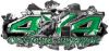 
	4x4 Cowgirl Edition Ripped Torn Metal Tear Truck Quad or SUV Sticker Set / Decal Kit in Green
