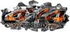 
	4x4 Cowgirl Edition Ripped Torn Metal Tear Truck Quad or SUV Sticker Set / Decal Kit in Inferno Flames
