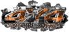 
	4x4 Cowgirl Edition Ripped Torn Metal Tear Truck Quad or SUV Sticker Set / Decal Kit in Orange Inferno Flames

