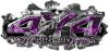 
	4x4 Cowgirl Edition Ripped Torn Metal Tear Truck Quad or SUV Sticker Set / Decal Kit in Purple Inferno Flames
