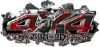 
	4x4 Cowgirl Edition Ripped Torn Metal Tear Truck Quad or SUV Sticker Set / Decal Kit in Red Inferno Flames
