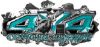 
	4x4 Cowgirl Edition Ripped Torn Metal Tear Truck Quad or SUV Sticker Set / Decal Kit in Teal
