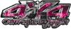 
	4x4 Cowgirl Edition Pickup Farm Truck Quad or SUV Sticker Set / Decal Kit in Pink Inferno Flames
