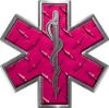 
	Star of Life Emergency EMS EMT Paramedic Decal in Diamond Plate Pink
