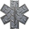 
	Star of Life Emergency EMS EMT Paramedic Decal in Diamond Plate
