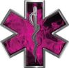 
	Star of Life Emergency EMS EMT Paramedic Decal in Inferno Pink
