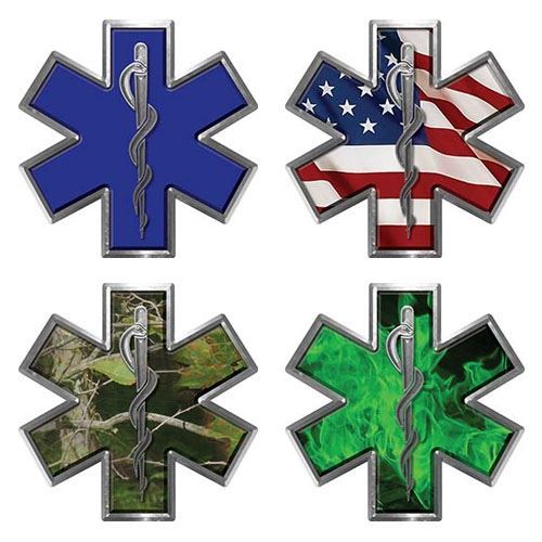 Details about   Reflective Blue Star Of Life Decal 4" Size 1pc IAFF Fire Helmet EMS EMT 0198 
