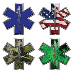 Star of Life Decal for EMT, EMS, MFR, Paramedic or Medic