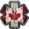 
	Star of Life Emergency Response EMS EMT Paramedic Decal with Grunge Style Canadian Flag
