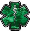 
	Star of Life Emergency Response EMS EMT Paramedic Decal in Green Camouflage
