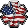 
	Star of Life Emergency Response EMS EMT Paramedic Decal with American Flag

