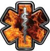 
	Star of Life Emergency Response EMS EMT Paramedic Decal in Inferno
