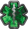 
	Star of Life Emergency Response EMS EMT Paramedic Decal in Green Inferno
