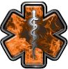 
	Star of Life Emergency Response EMS EMT Paramedic Decal in Orange Inferno
