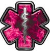 
	Star of Life Emergency Response EMS EMT Paramedic Decal in Pink Inferno
