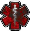 
	Star of Life Emergency Response EMS EMT Paramedic Decal in Red Inferno
