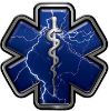 
	Star of Life Emergency Response EMS EMT Paramedic Decal in Blue Lightning Strike
