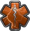 
	Star of Life Emergency Response EMS EMT Paramedic Decal in Orange Lightning Strike
