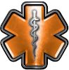 
	Star of Life Emergency Response EMS EMT Paramedic Decal in Orange
