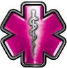 
	Star of Life Emergency Response EMS EMT Paramedic Decal in Pink

