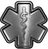
	Star of Life Emergency Response EMS EMT Paramedic Decal in Silver
