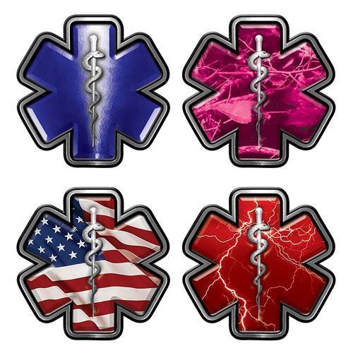 EMS EMT Blue Pvc Paramedic Star Life Decal 1 of E9J0 Highly Reflective Decal