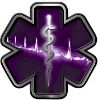 
	Star of Life with Heartbeat Emergency EMS EMT Paramedic Decal in Purple
