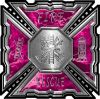 
	Aztec Style Modern Edge Fire Fighter Maltese Cross Decal in Pink Camouflage
