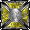 
	Aztec Style Modern Edge Fire Fighter Maltese Cross Decal in Yellow Camouflage
